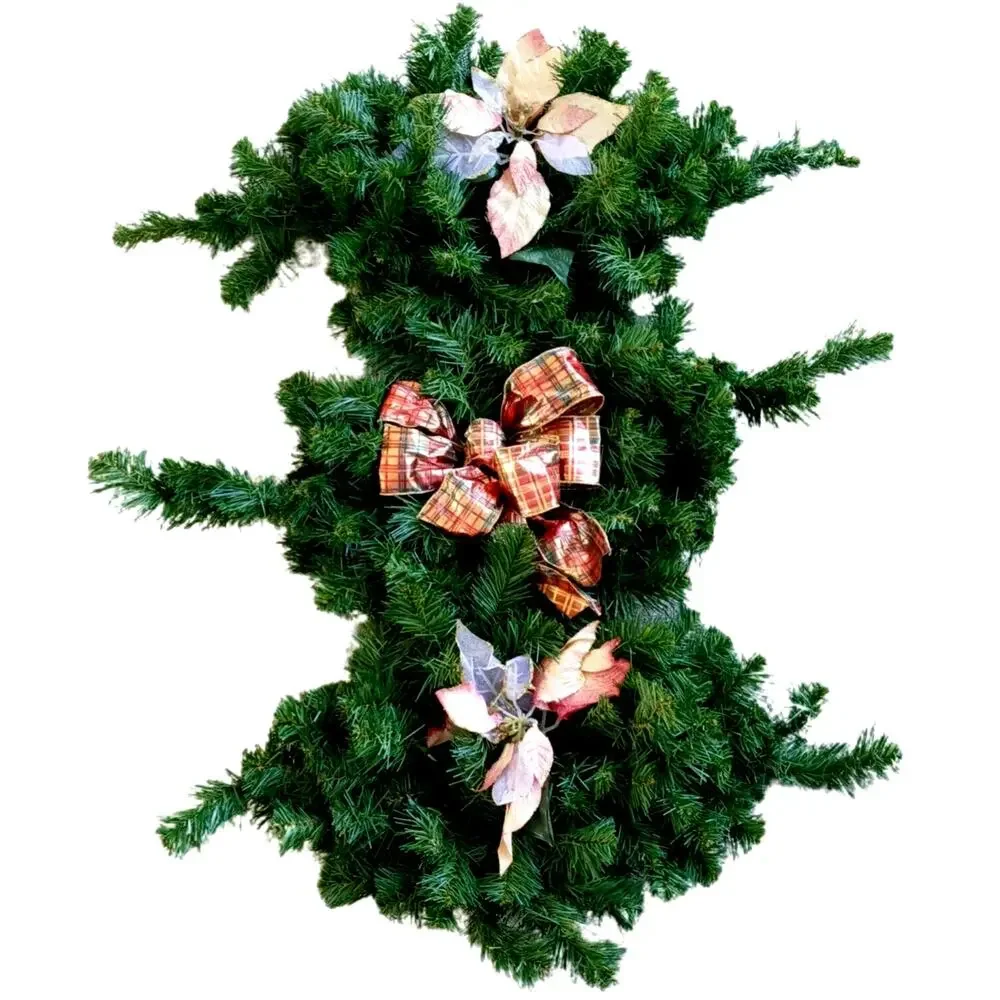 🎄🌸🎀Set of 3 Vintage Christmas Swags Faux Pine Pink Gold Holiday Decor 26-28